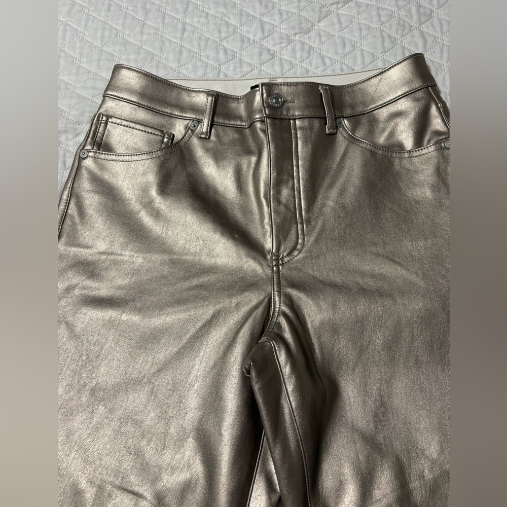 Express Metallic Gold High Rise Skinny Pants NWOT - Picture 3 of 12